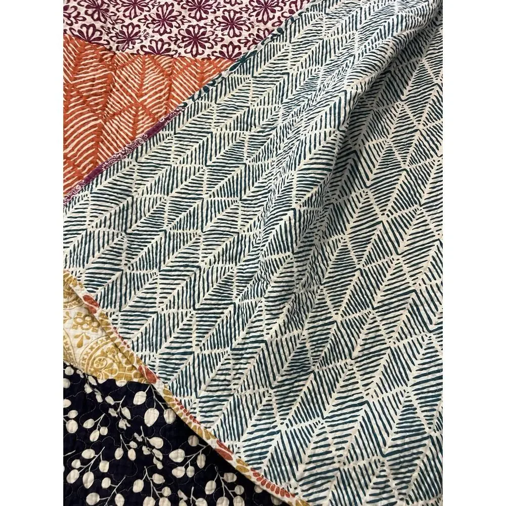 Lush Decor Bohemian Stripe Reversible 100% Cotton Quilt Queen Size